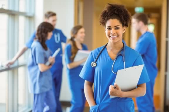 Team of nurses at work in a hospital