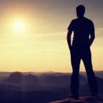 Man in sunset
