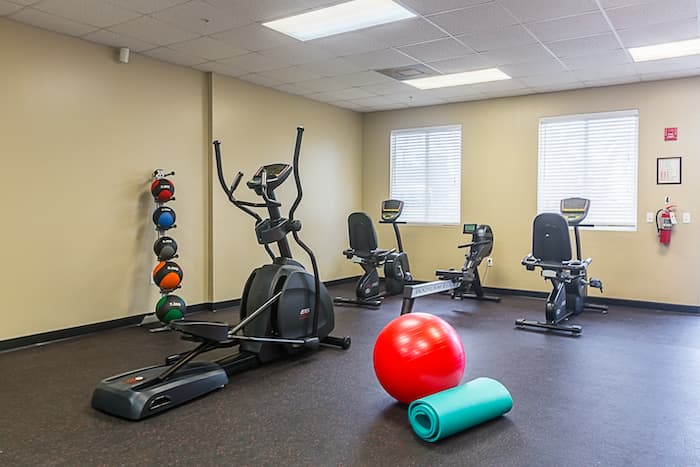 Gym for patient use during inpatient rehab